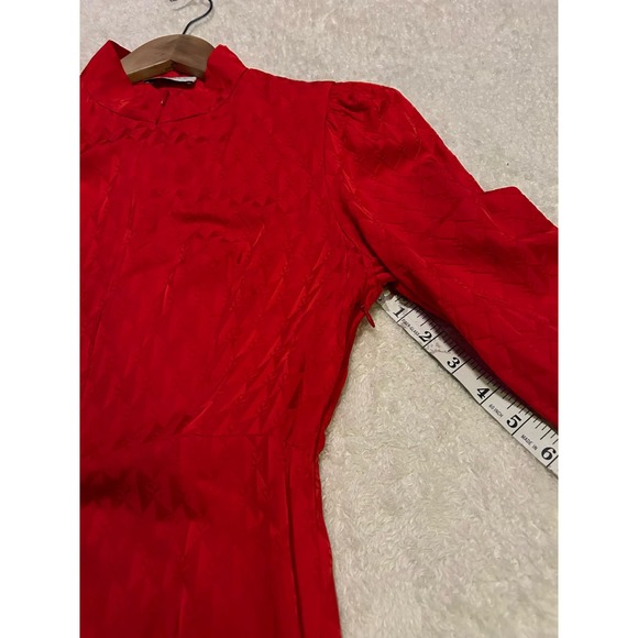 NWOT SANDRO Raya Satin Jacquard Midi Dress Size 34 - Picture 10 of 11